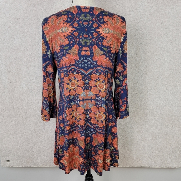 Soft Surroundings Vivian Boho Beaded Embroidered Paisley Tunic Top Sz M - Picture 4 of 12